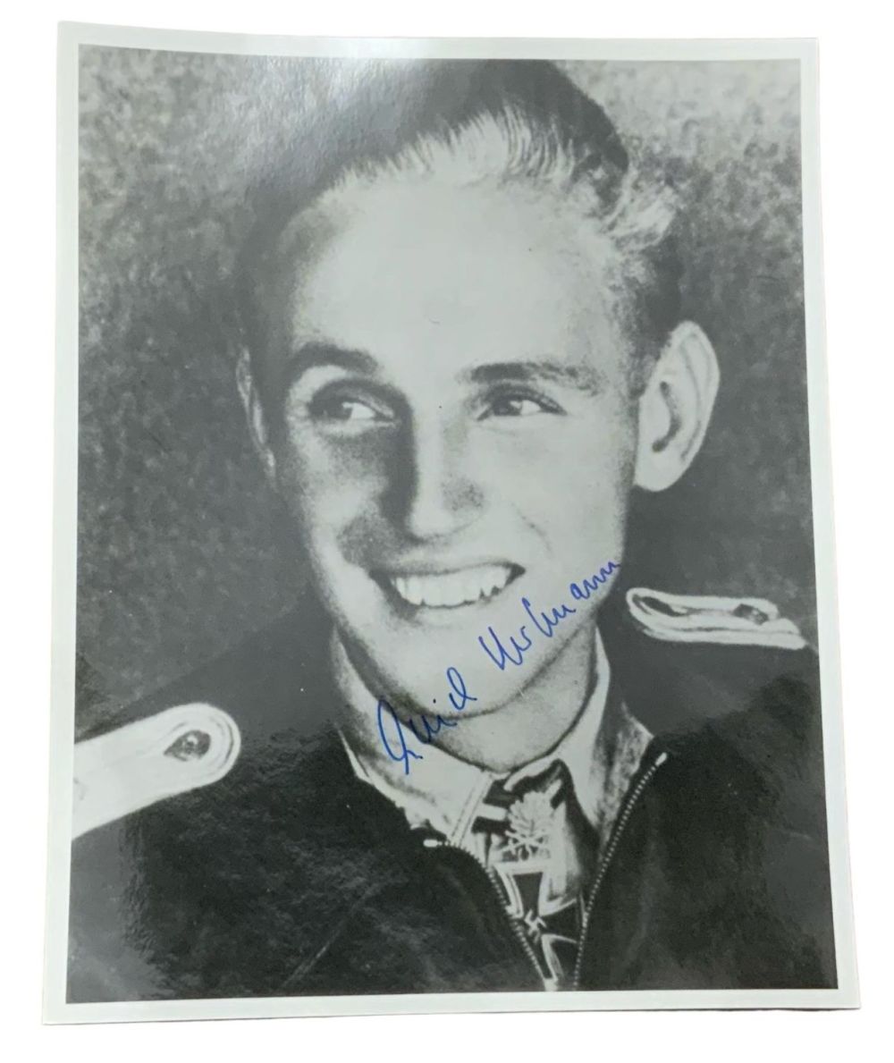 Lot 309: WWII German Luftwaffe Fighter Ace Pilot Erich Hartmann Signed Photo Knight’s Cross