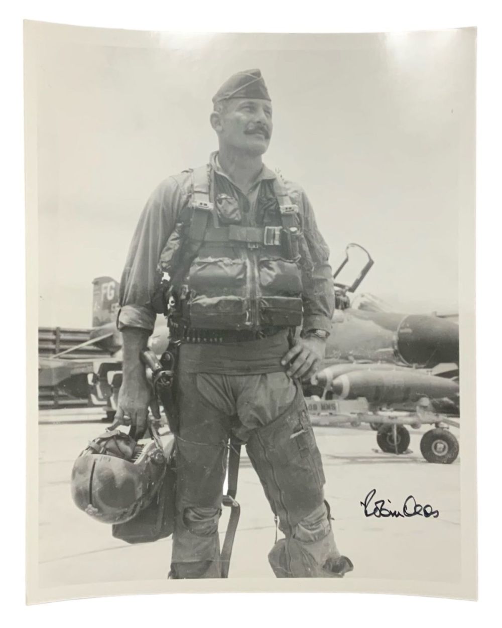 Lot 311: WWII Era AAF Army Air Force Triple Ace Fighter Pilot & General Robin Olds Signed Photo