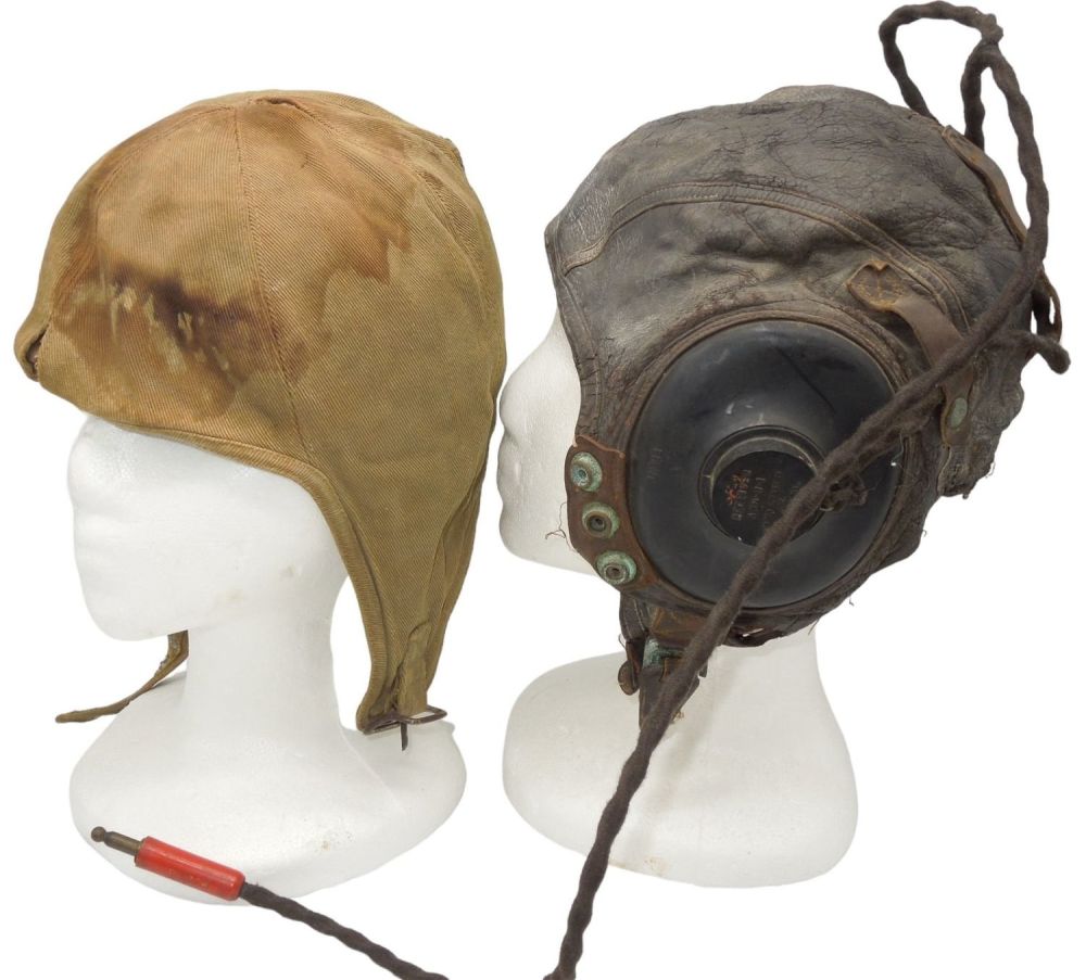 Lot 332: Lot (2) WWII US Army Air Force AAF Flight Caps #1