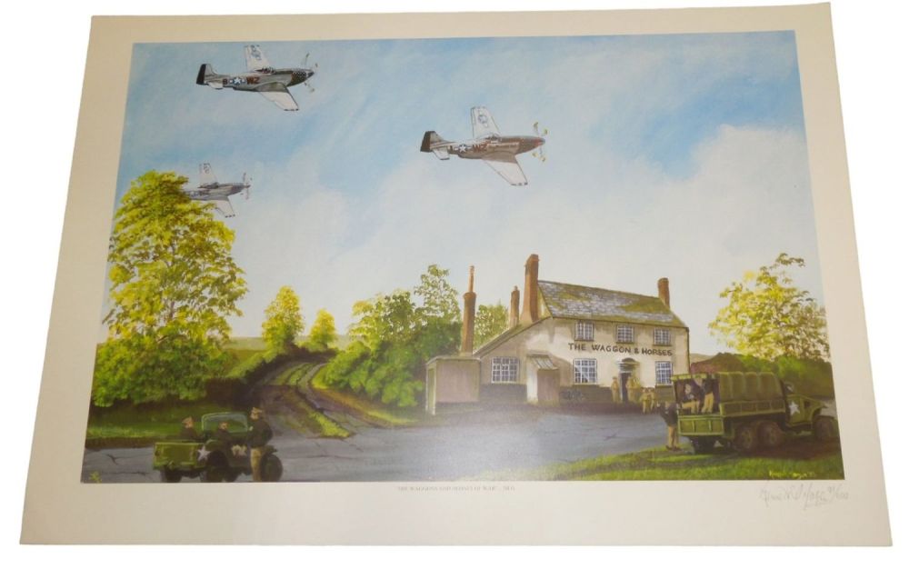 Lot 365: WWII The Waggons and Horses of War 78th FG Signed Print Artist Morgan 91/600