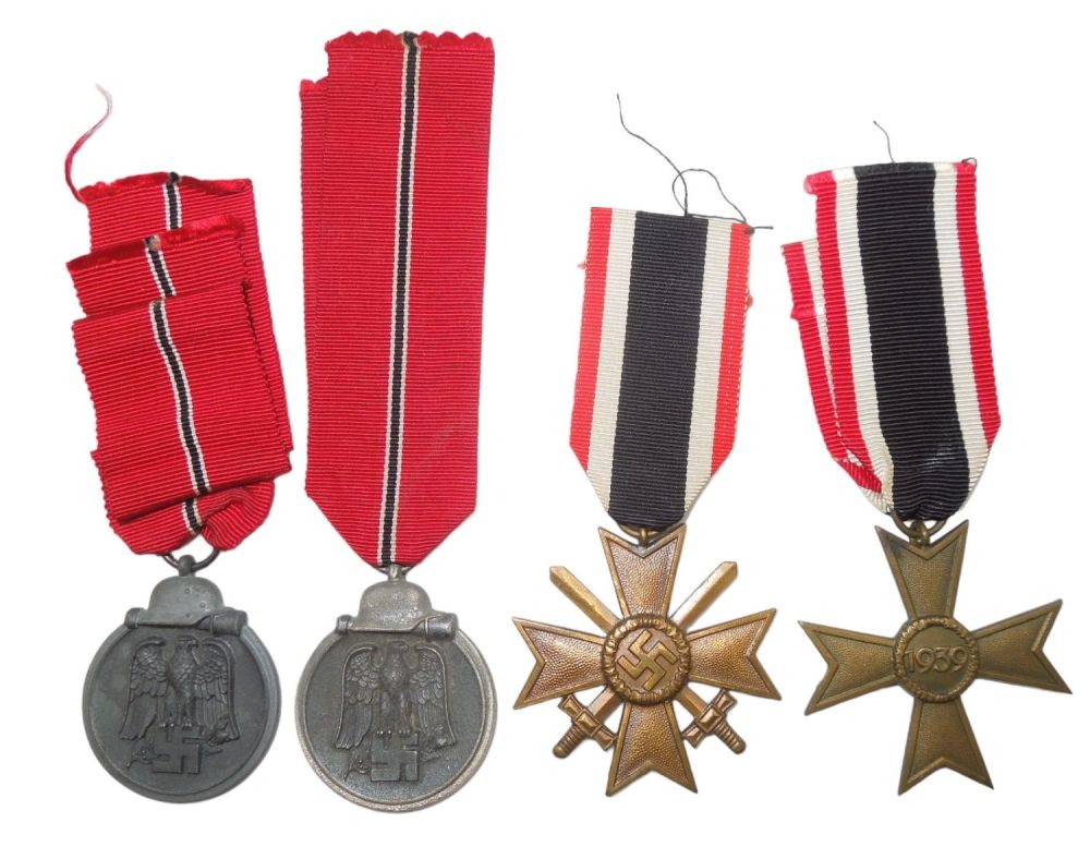 Lot 404: Lot (4) WWII German War Merit Crosses & Ost Front Medals