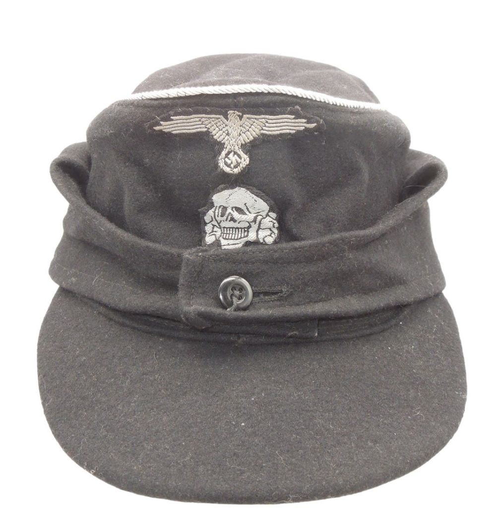 Lot 408: WWII German SS Panzer Officer M43 Cap Hat With Vet Provenance