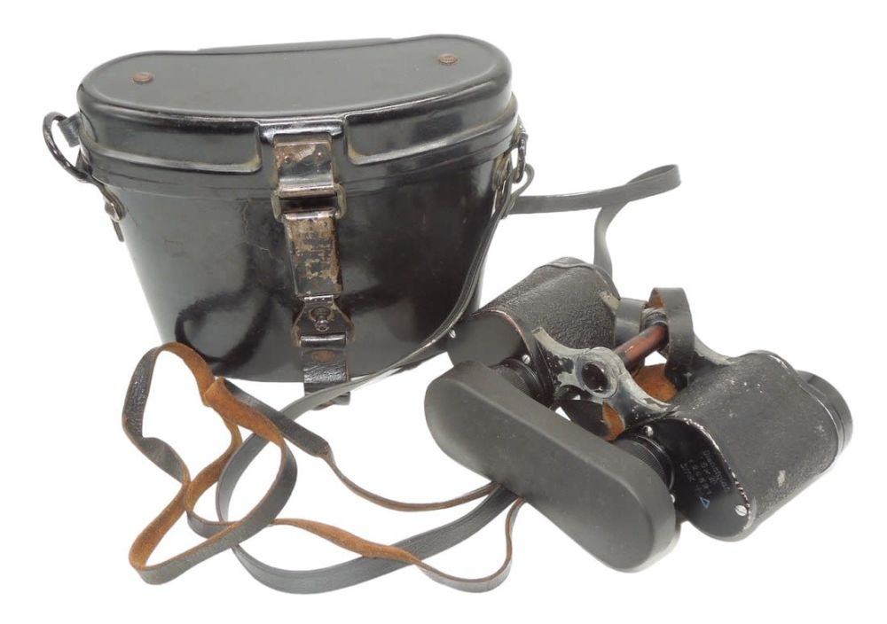 Lot 411: WWII German Wehrmacht Dienstglas Military Binoculars & Case