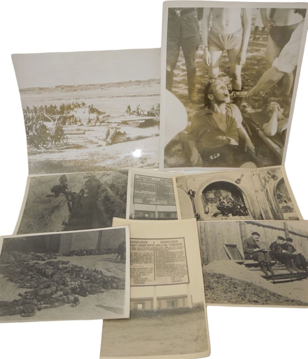 Lot 421: Lot (8) Original WWII Photos of SS & Concentration Camp Dachau Photos