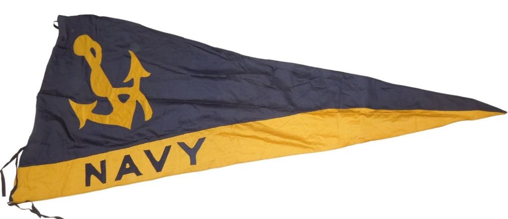 Lot 449: Large WWI Era US Navy Banner Flag