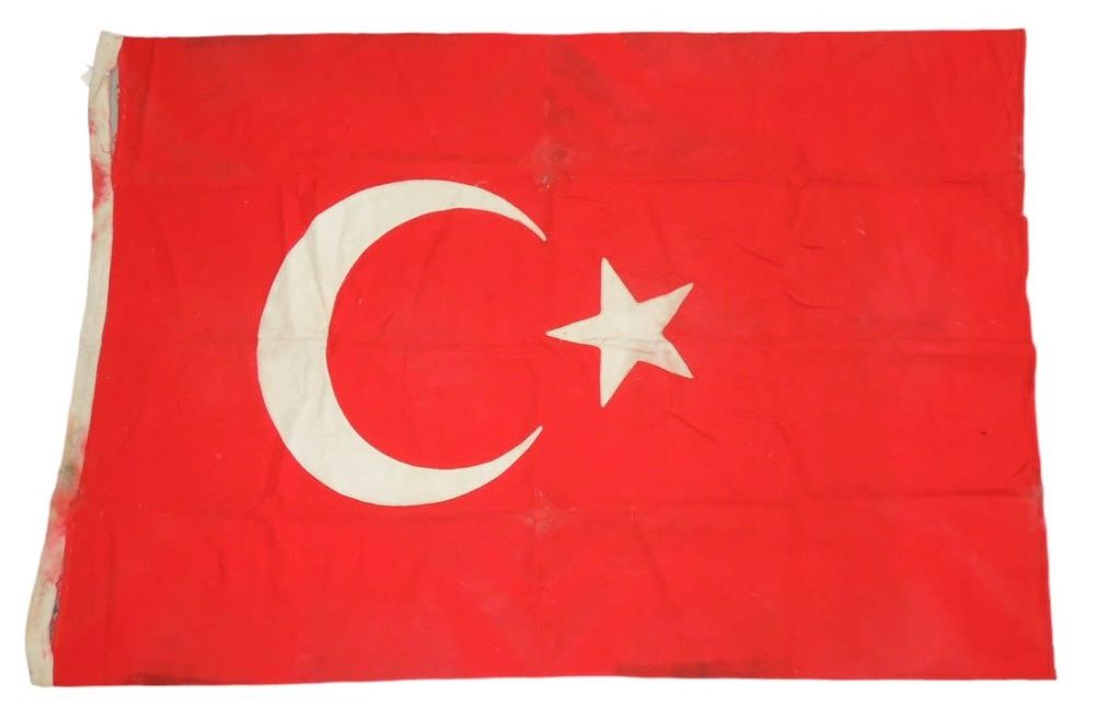 Lot 464: WWII Flown Flag of Turkey & 1947 Letter of Provenance