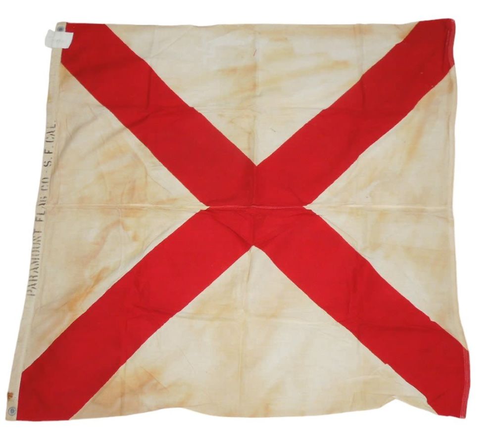 Lot 466: WWII Wartime Flown State Flag of Alabama & 1946 Letter