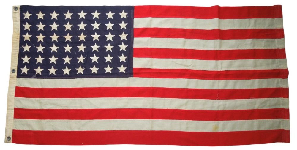 Lot 477: WWII US Military 48 Star American Flag US Navy Mare Island No. 10