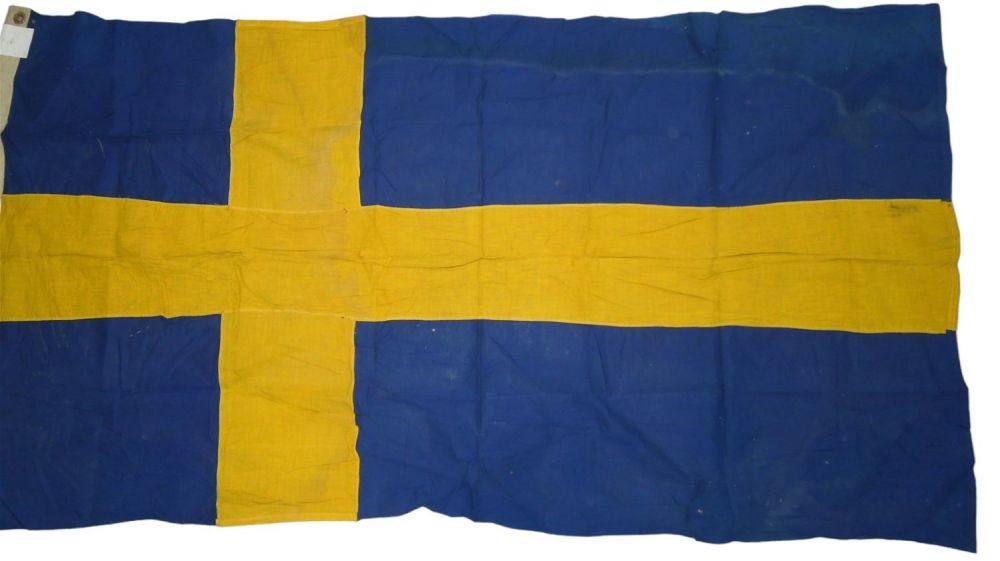 Lot 479: Circa 1948 Flag of Sweden & Letter From Embassy