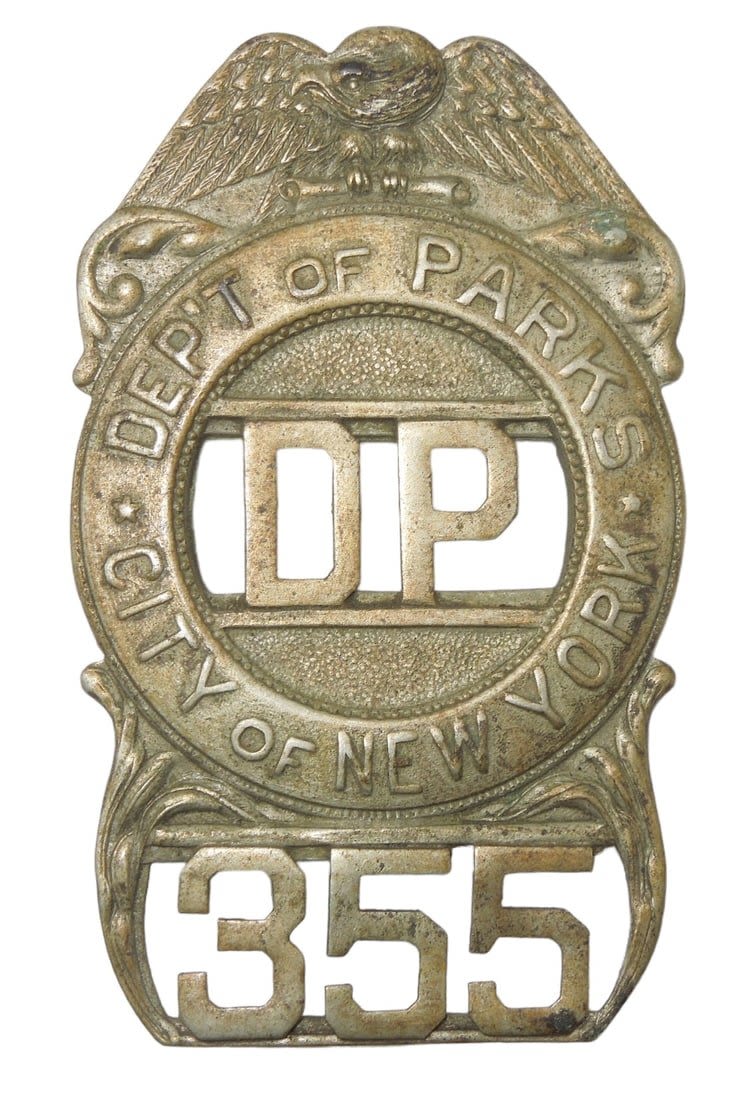 Lot 498: 1930s New York City Department of Parks Officer Badge Pin