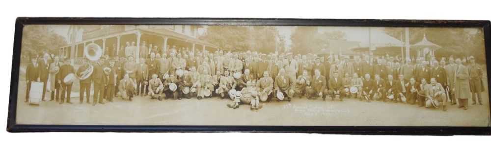 Lot 503: 1932 Band Group Framed Photo of Grand Island, NY Pleasure Club Outing