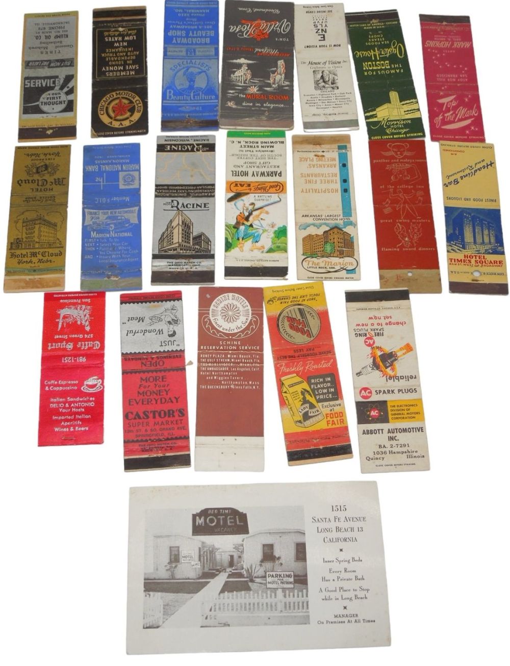 Lot 508: Lot of 20 1930s - 60s Advertising Matchbooks & Postcard