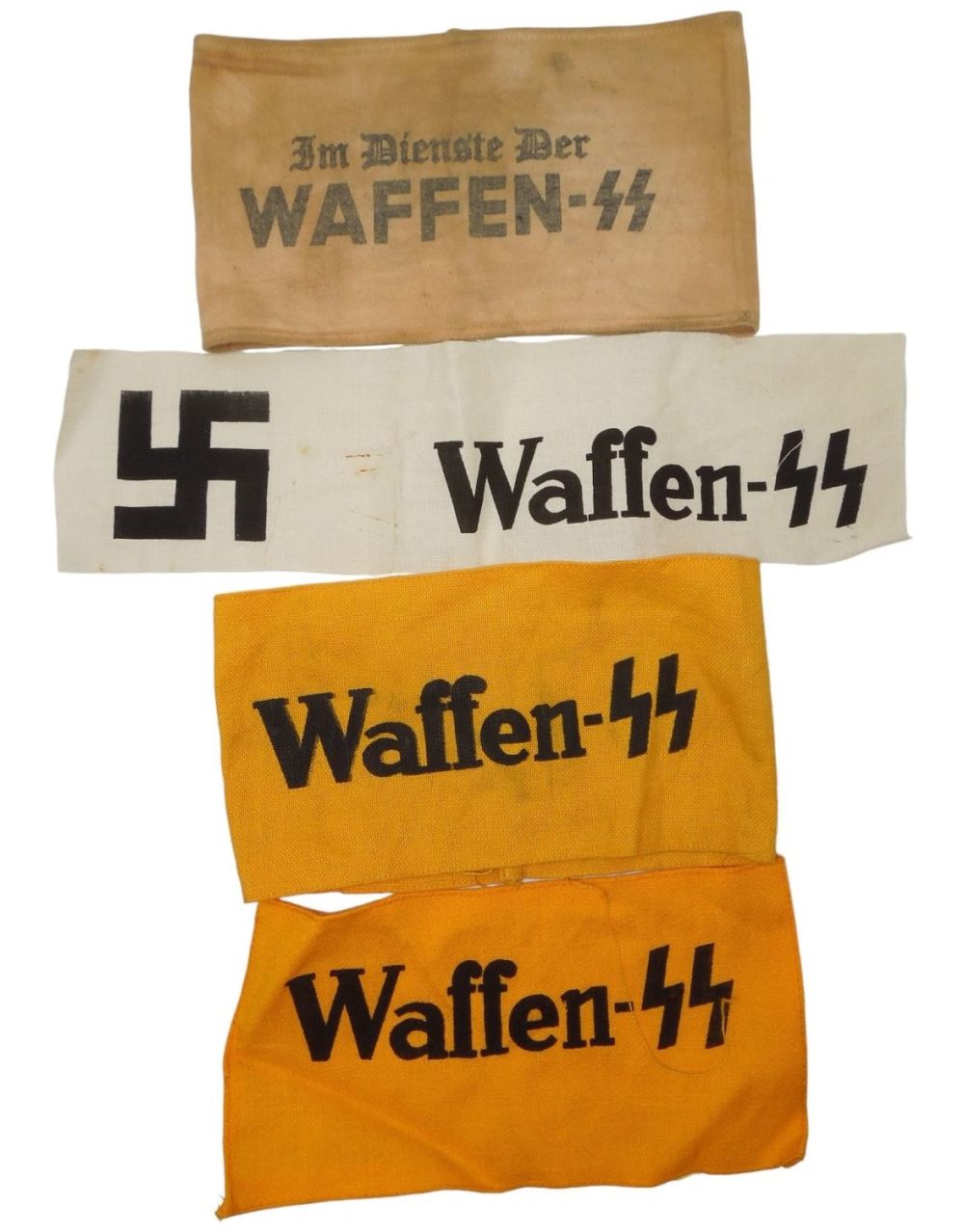Lot 512: Reproduction German WWII Waffen SS Armbands & Patch