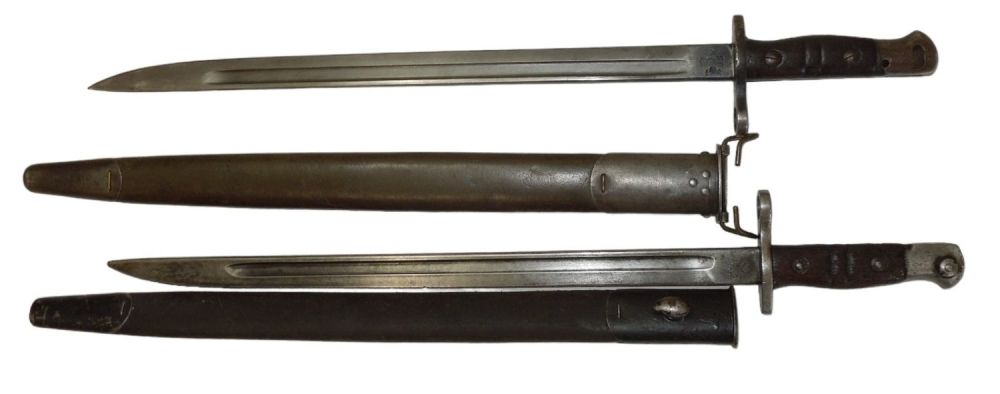 Lot 523: Lot (2) WWI 1913 British & 1917 US Enfield P17 Bayonets