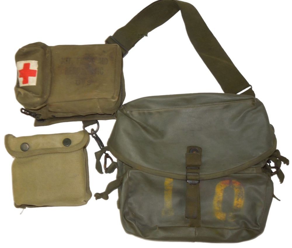 Lot 562: Lot (3) WWII - Vietnam War US Military First Aid Kits & Medical Bag