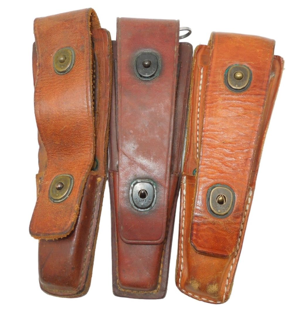 Lot 573: Lot (3) WWII US Army Signal Corps Lineman Kits & Post War Pocket Knives