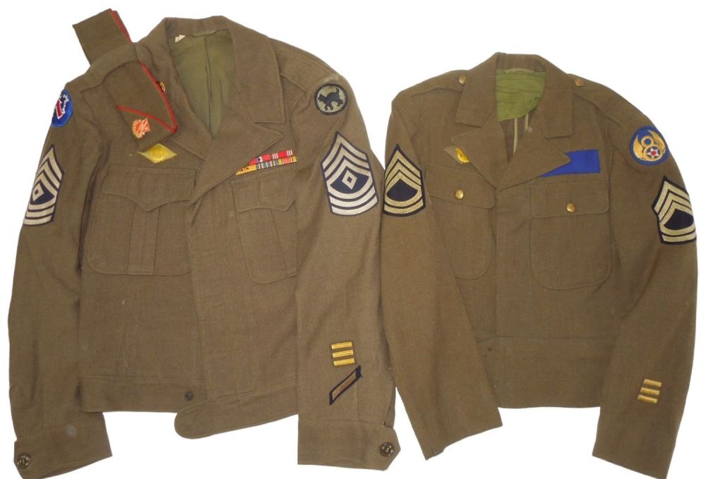 Lot 604: WWII Uniforms 8th Air Force Crew Member & 81st Division First Sergeant