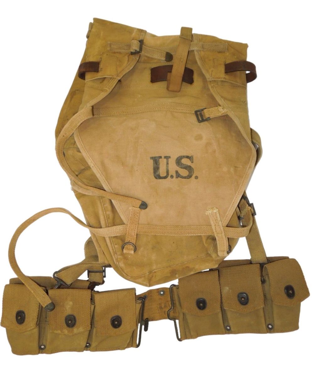Lot 621: WWI US Army Ammo Belt & Haversack Equipment Set