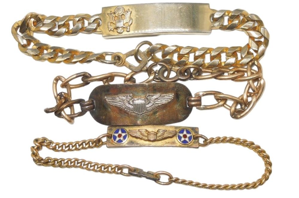 Lot 667: WWI - WWII US Army Sweetheart Home Front Aviation Bracelets
