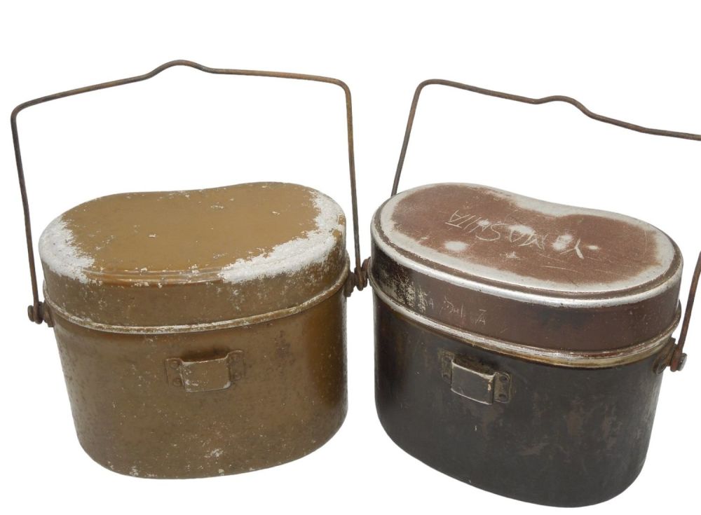 Lot 707: Lot (2) WWII Japanese Army Mess Kits One Named