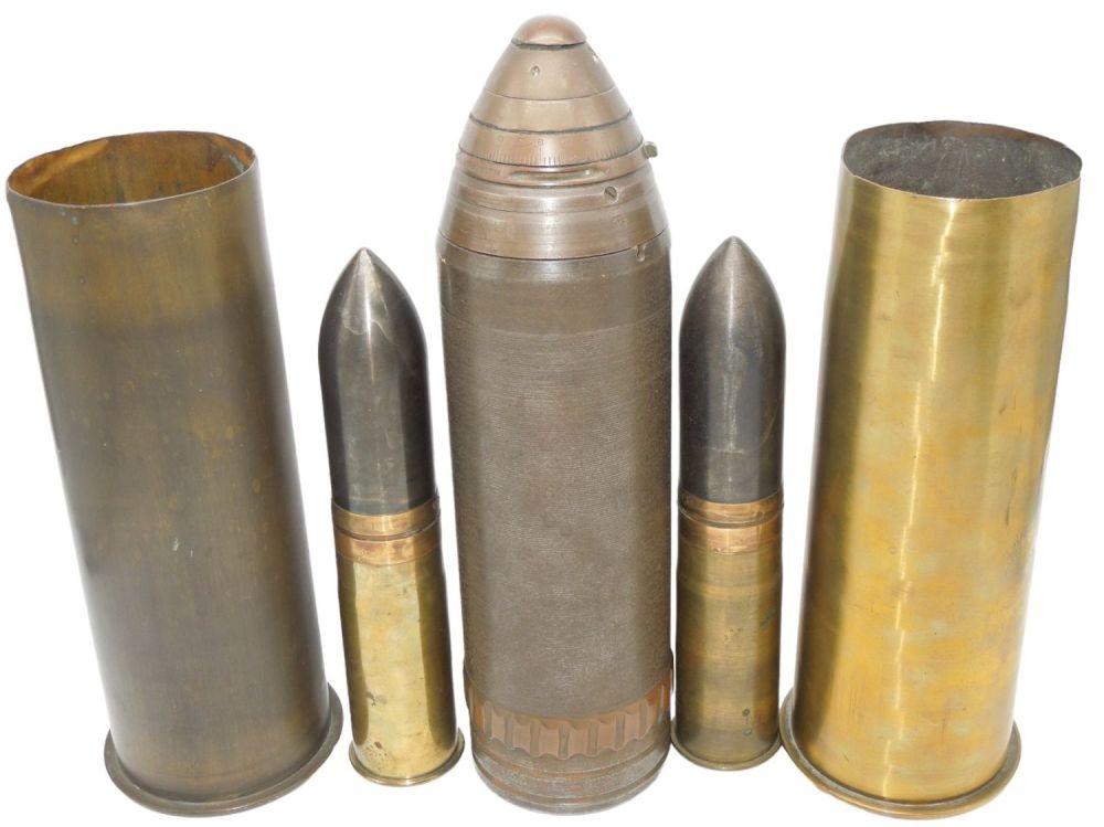 Lot 716: WWI & WWII Military Artillery Shells & Trench Art 37mm