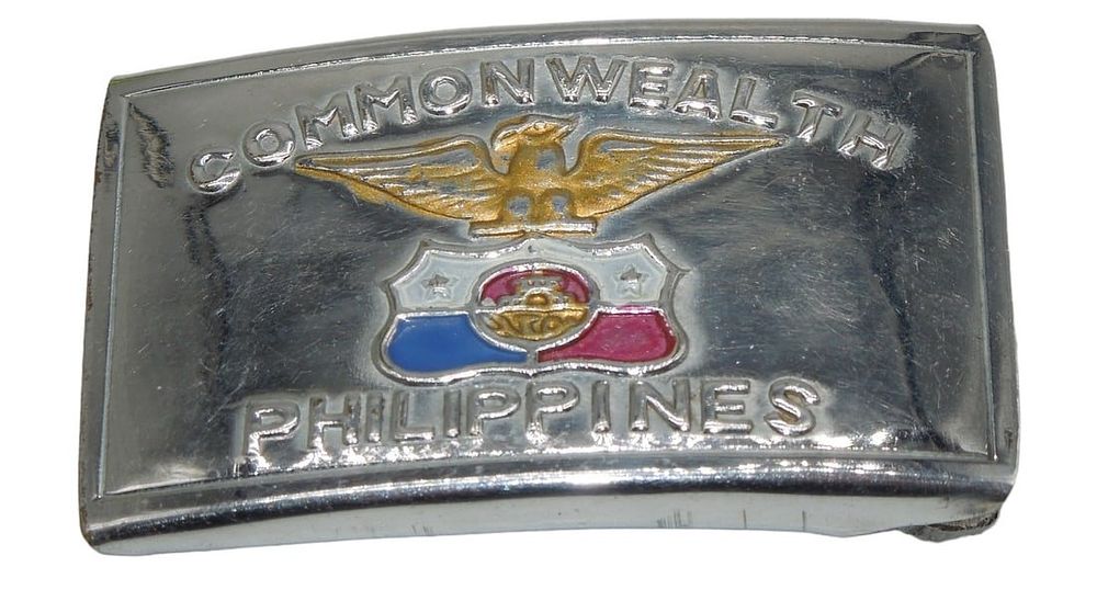 Lot 154: WWII Commonwealth of the Philippines Belt Buckle Made in Hong Kong