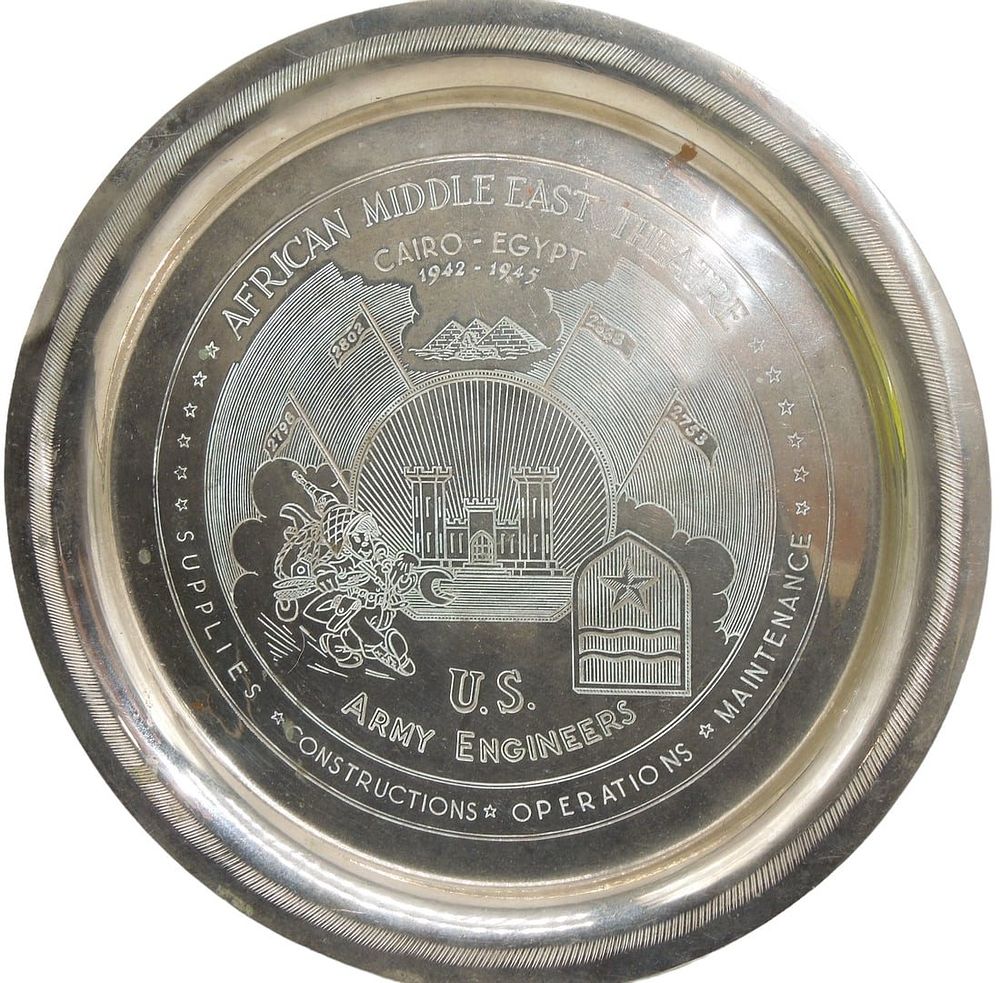 Lot 155: WWII 1942 - 1945 African Middle East Theater US Army Engineer Plate