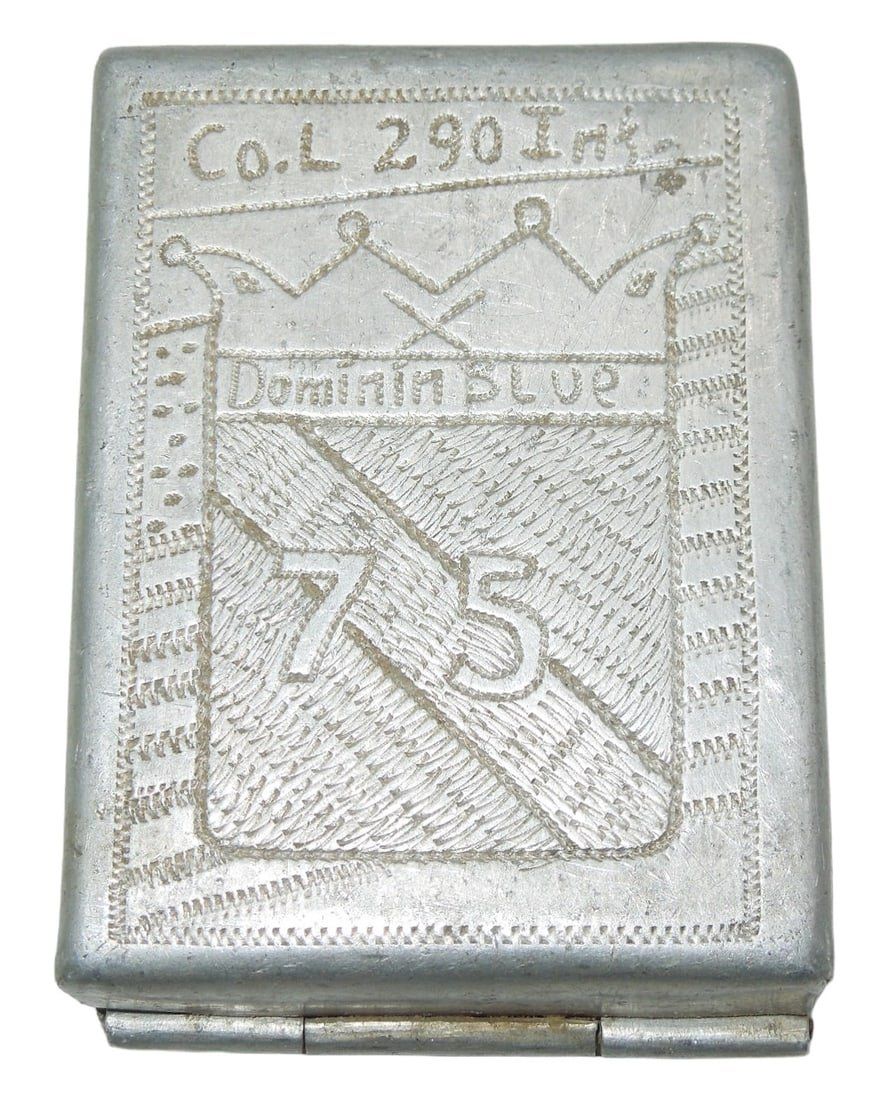 Lot 159: Named WWII US Army 75th Infantry Division Cigarette Case