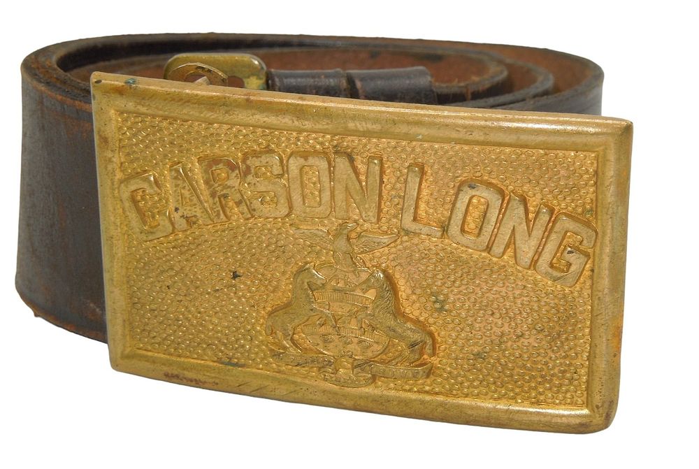 Lot 163: WWII Carson Long British Military Named Belt & Buckle