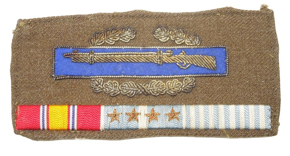 Lot 184: Korean War Bullion Combat Infantry Badge & Ribbons