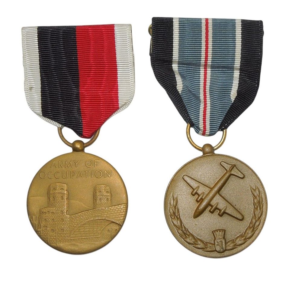 Lot 207: Post WWII Berlin Airlift Occupation Medal & Medal For Humane Action