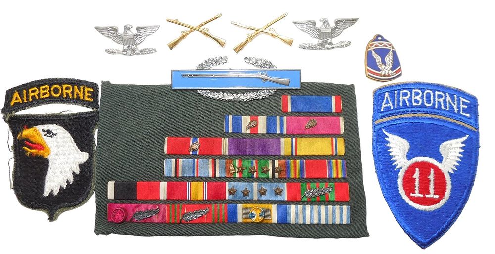 Lot 218: WWII - Korean War Brigadier General Ned Moore 101st Airborne Ribbons Lot