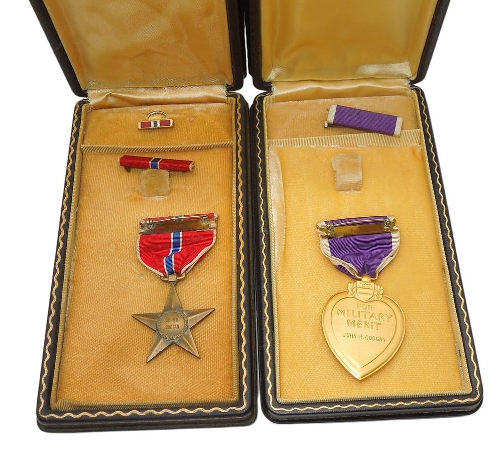Lot 219A: Korean War US Army 1st Cavalry Officer KIA Purple Heart Medal Group