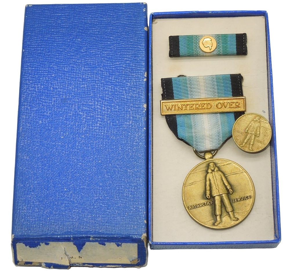 Lot 222: 1960s Era US Military Antarctica Service Wintered Over Medal Set