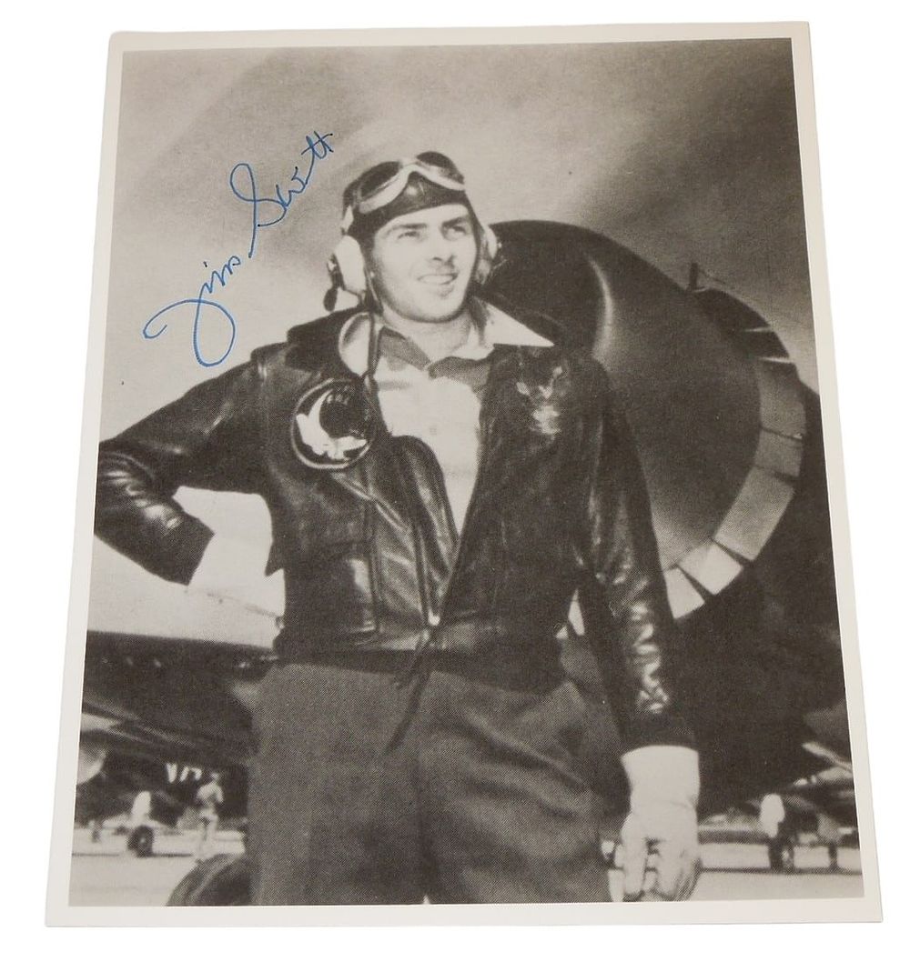 Lot 315: USMC Medal Of Honor MOH Fighter Ace Pilot Colonel James E. Swett Signed Photo