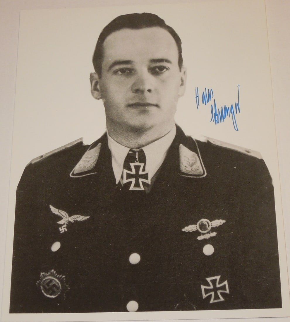 Lot 323: WWII German Reconnaissance Pilot Hans Sehringer Knights Cross Signed Photo
