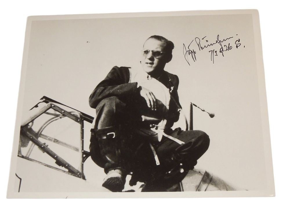 Lot 335: WWII German Luftwaffe Fighter Ace Josef Burschgens Signed Photo POW