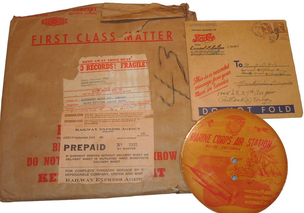 Lot 350: WWII Era USMC Marine Corp Air Station, Pepsi Cola, Radio Station Records Lot (3)