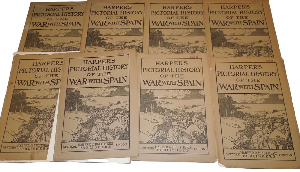 Lot 355: 1899 Harpers Pictorial History of the War with Spain Magazine Lot (26) Issues