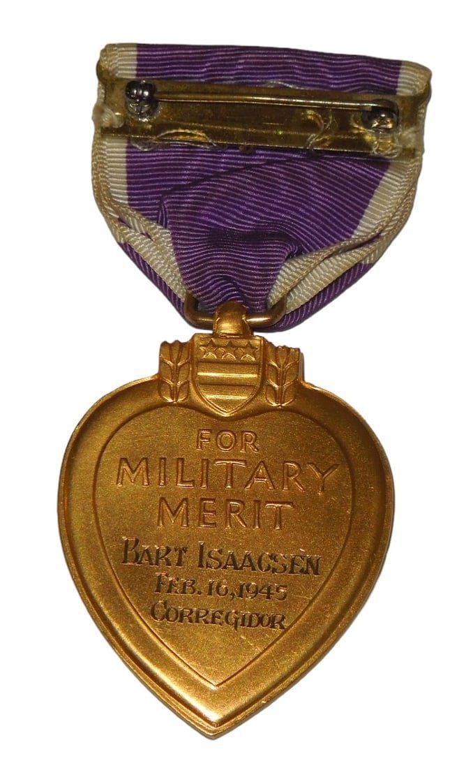 Lot 358: WWII U.S. Army WIA Purple Heart 503rd Parachute Infantry Corregidor