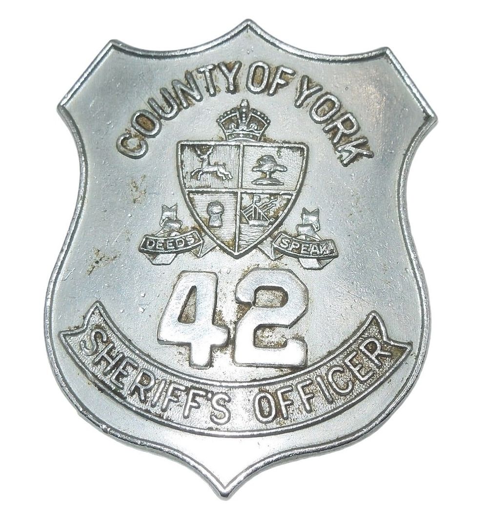 Lot 376: Vintage County of York, Canada Sheriff Officer Badge