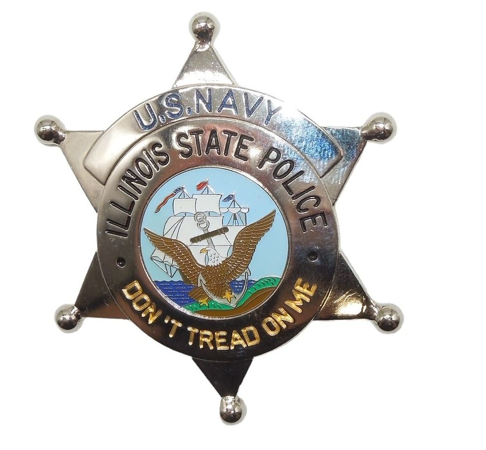 Lot 381: Custom Made Illinois State Police US Navy Commemorative Badge