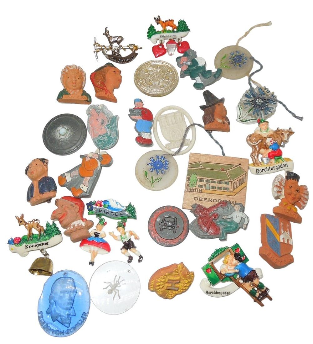 Lot 429: Large Lot 1930s - WWII German Clay & Plastic Pins