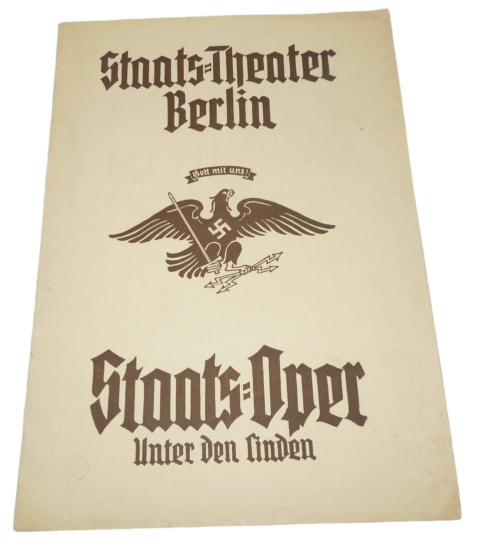 Lot 475: WWII German State Theater Berlin Paper Program