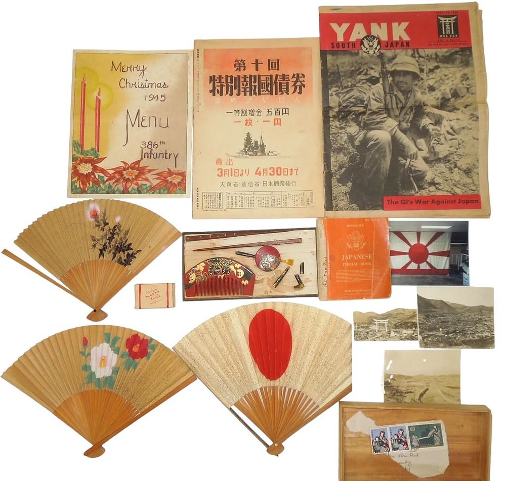 Lot 494: WWII US Army Officer 396th Infantry Regt. Japanese Souvenir Bringback Group