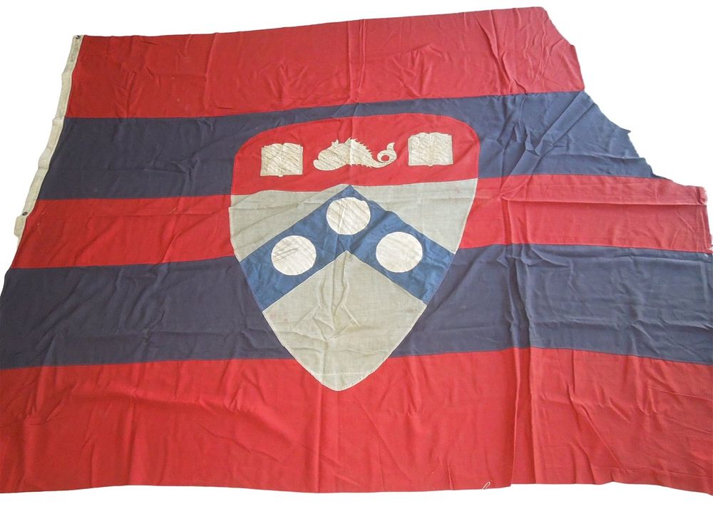 Lot 504: Mid 1900s University of Pennsylvania School Flag 8x10 Feet