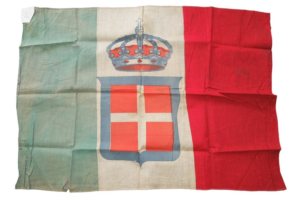 Lot 509: Circa 1952 Flag of Italian Ship SS Aviere & Letter