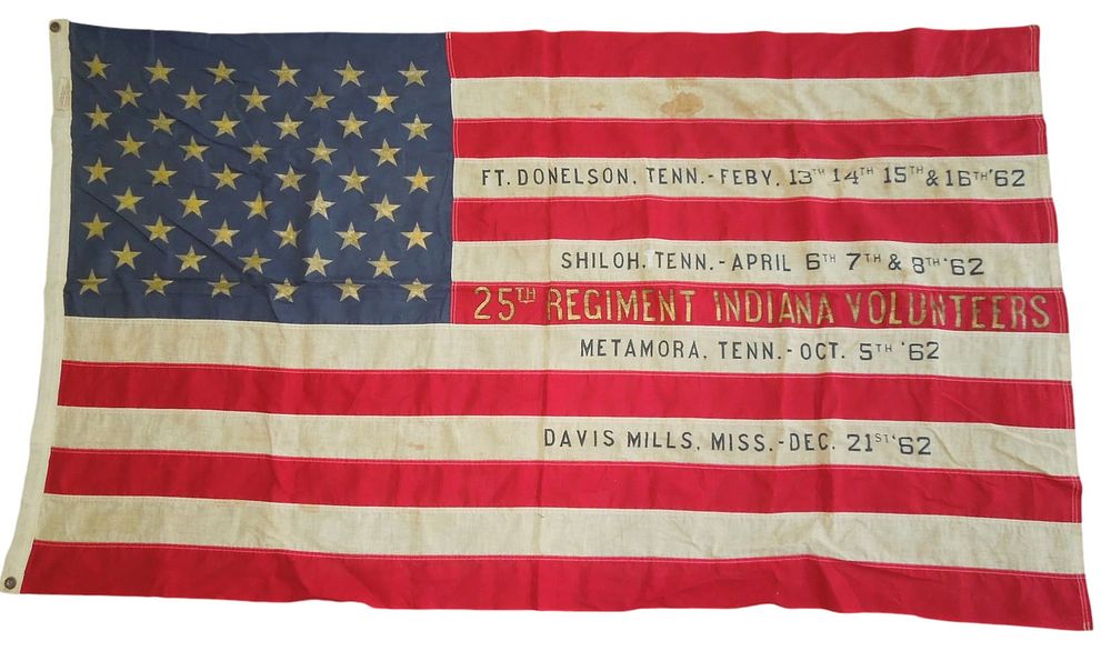 Lot 164: Civil War 25th Indiana Volunteers 100th Anniversary Commemorative US Flag