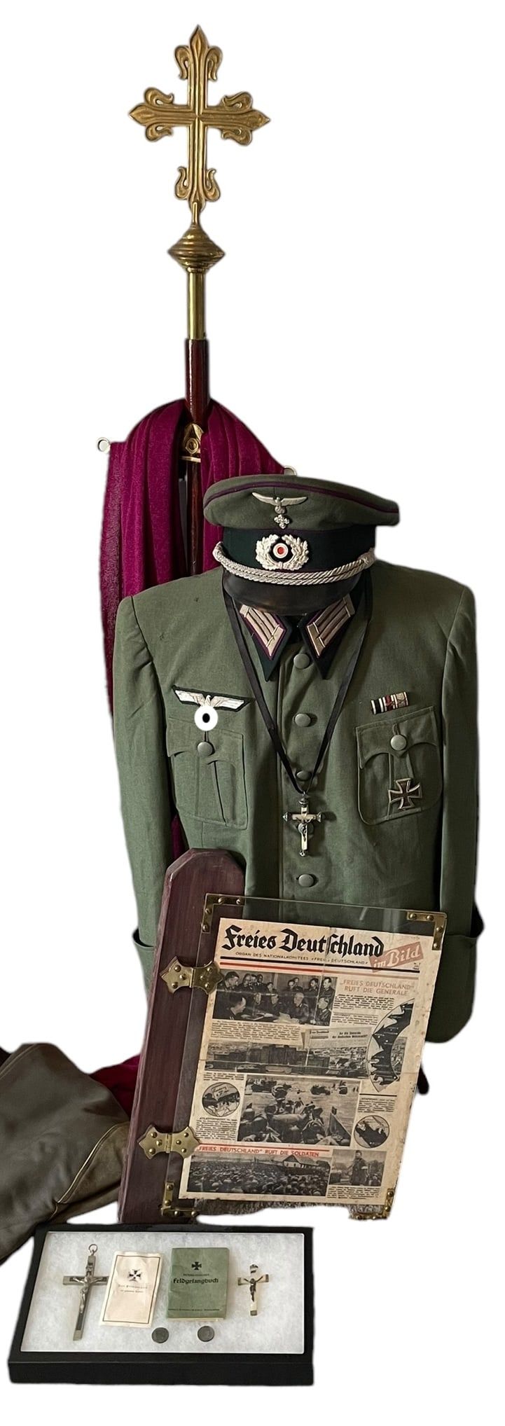 Lot 183: Named WWII German Wehrmacht Chaplain Stalingrad POW Uniform Archive