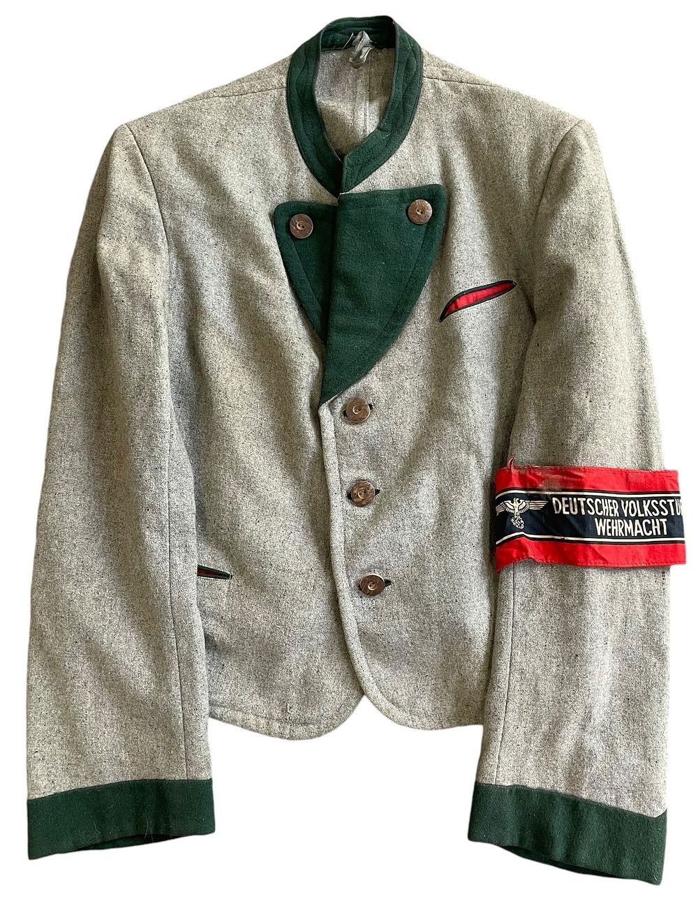 Lot 184: WWII German Deutsche Volksturm Wehrmacht Civilian Combatant Uniform Jacket